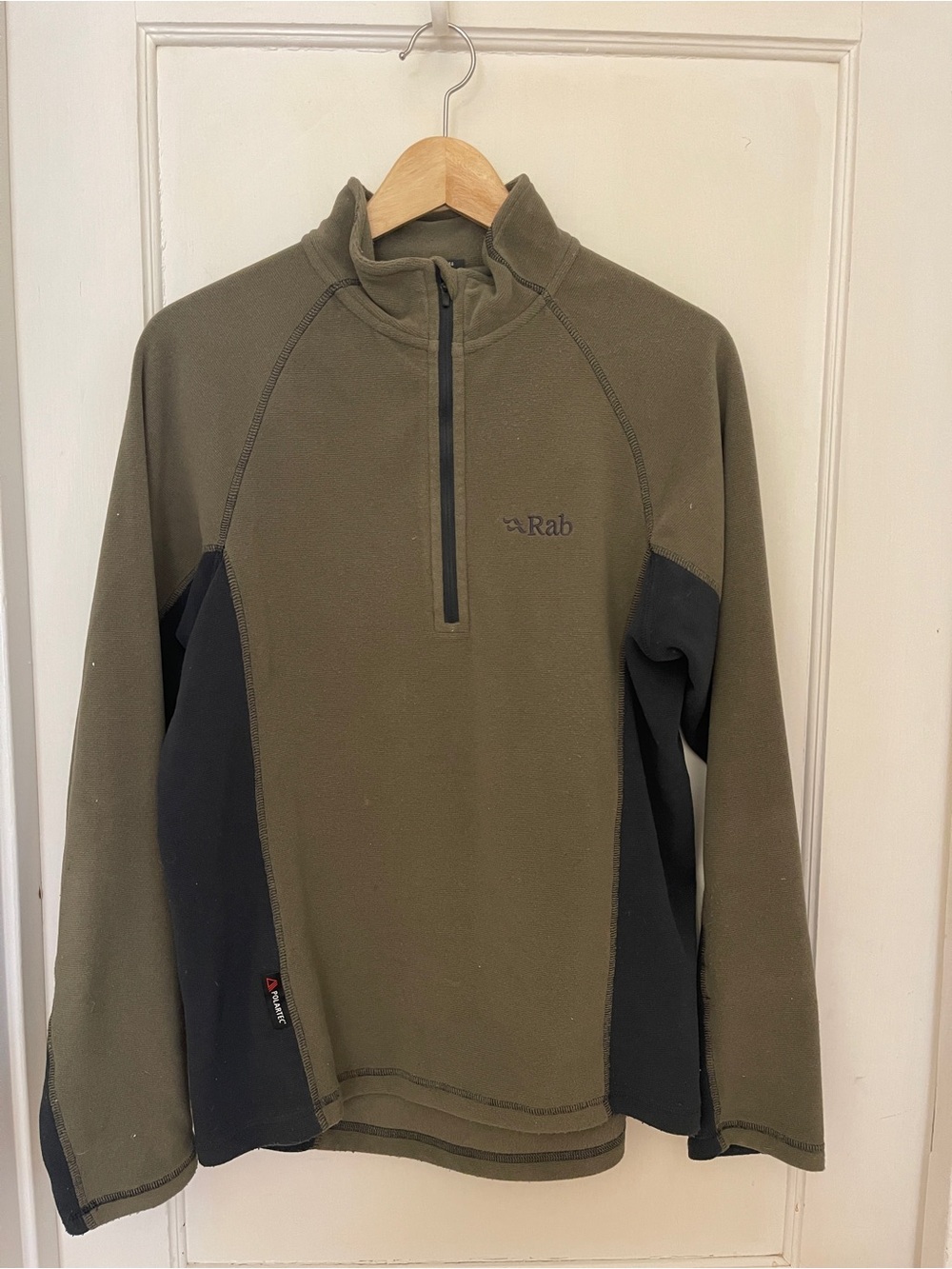 Rab Men's Olive Green Half-Zip Fleece Sweater
